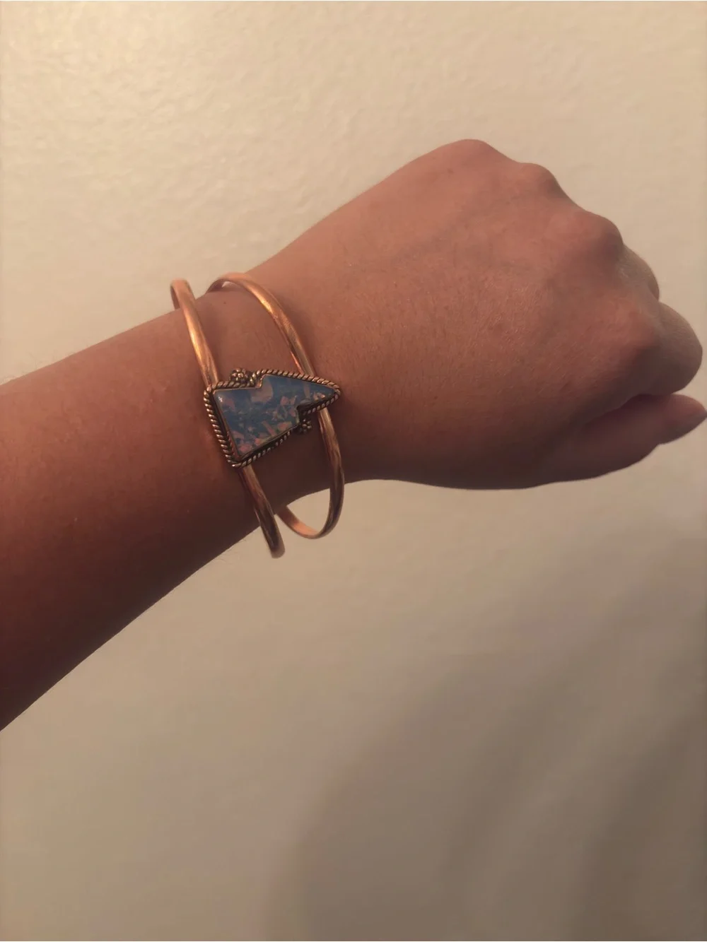 Doublet Opal Lightning  Copper Cuff